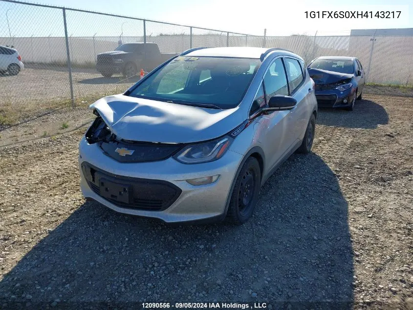 2017 Chevrolet Bolt Ev Premier VIN: 1G1FX6S0XH4143217 Lot: 12090556