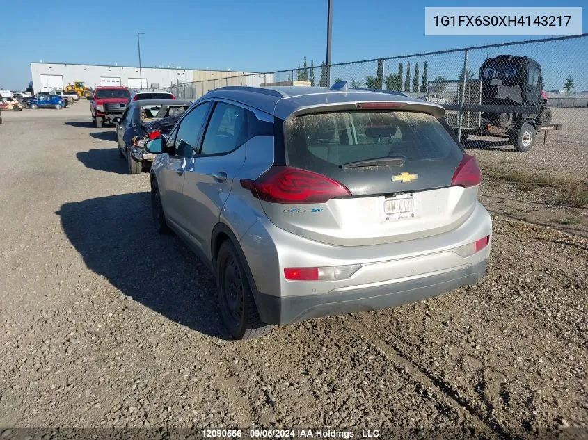 2017 Chevrolet Bolt Ev Premier VIN: 1G1FX6S0XH4143217 Lot: 12090556