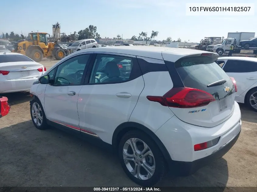 2017 Chevrolet Bolt Ev Lt VIN: 1G1FW6S01H4182507 Lot: 39412317