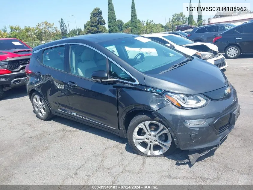 2017 Chevrolet Bolt Ev Lt VIN: 1G1FW6S07H4185962 Lot: 39940183