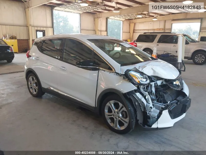 2017 Chevrolet Bolt Ev Lt VIN: 1G1FW6S05H4182848 Lot: 40234008