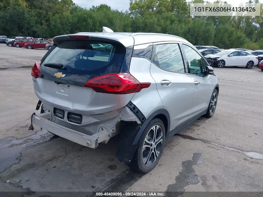 2017 Chevrolet Bolt Ev Premier VIN: 1G1FX6S06H4136426 Lot: 40409095