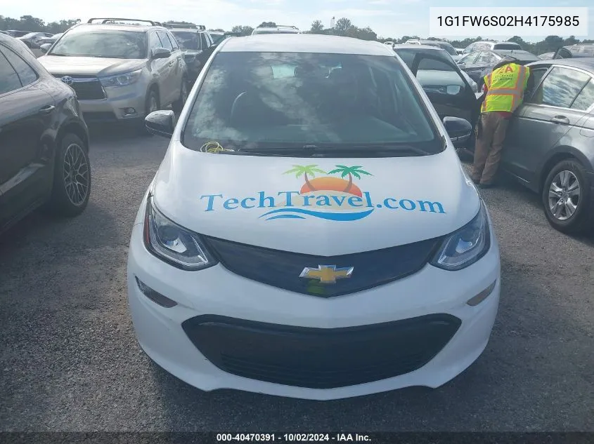 2017 Chevrolet Bolt Ev Lt VIN: 1G1FW6S02H4175985 Lot: 40470391