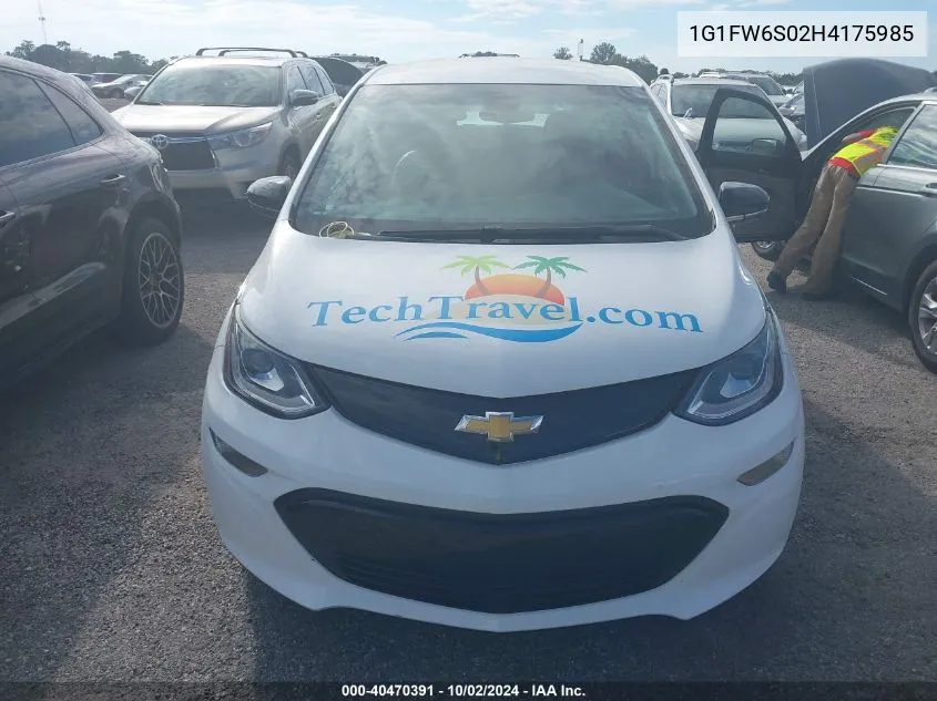 2017 Chevrolet Bolt Ev Lt VIN: 1G1FW6S02H4175985 Lot: 40470391