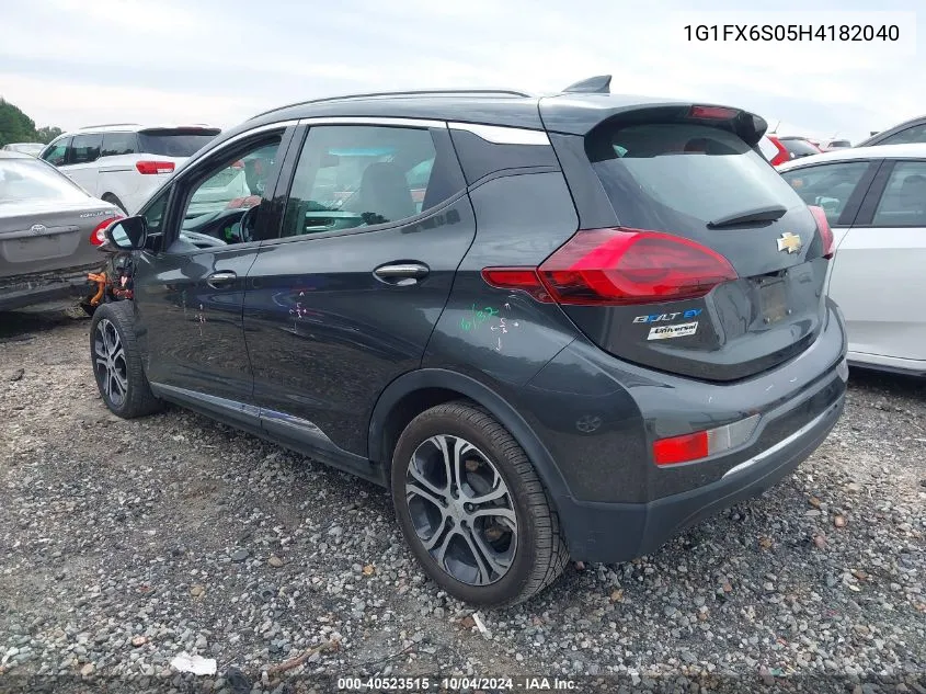 2017 Chevrolet Bolt Ev Premier VIN: 1G1FX6S05H4182040 Lot: 40523515