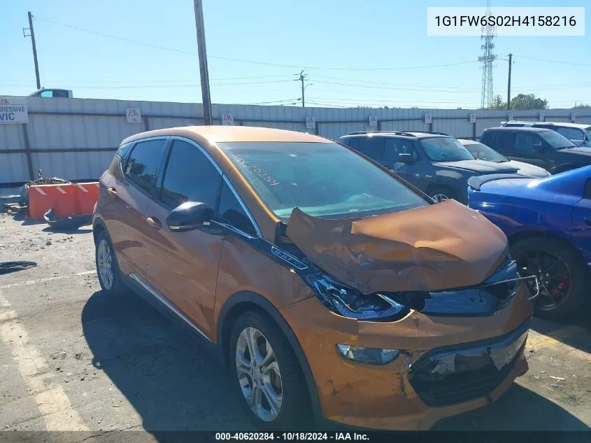 2017 Chevrolet Bolt Ev Lt VIN: 1G1FW6S02H4158216 Lot: 40620284