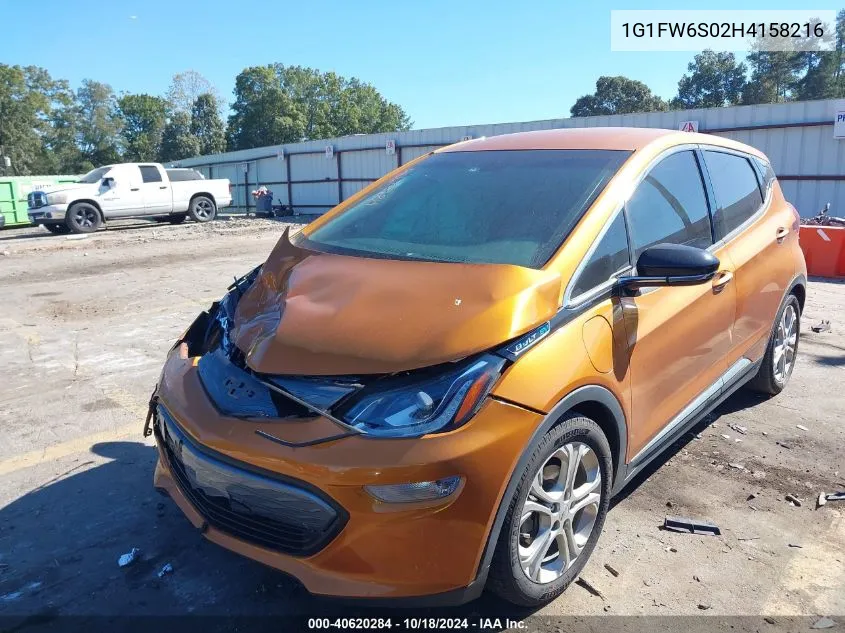 2017 Chevrolet Bolt Ev Lt VIN: 1G1FW6S02H4158216 Lot: 40620284