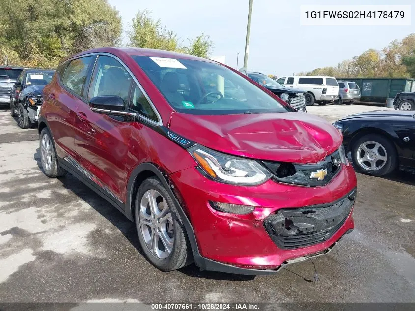 2017 Chevrolet Bolt Ev Lt VIN: 1G1FW6S02H4178479 Lot: 40707661