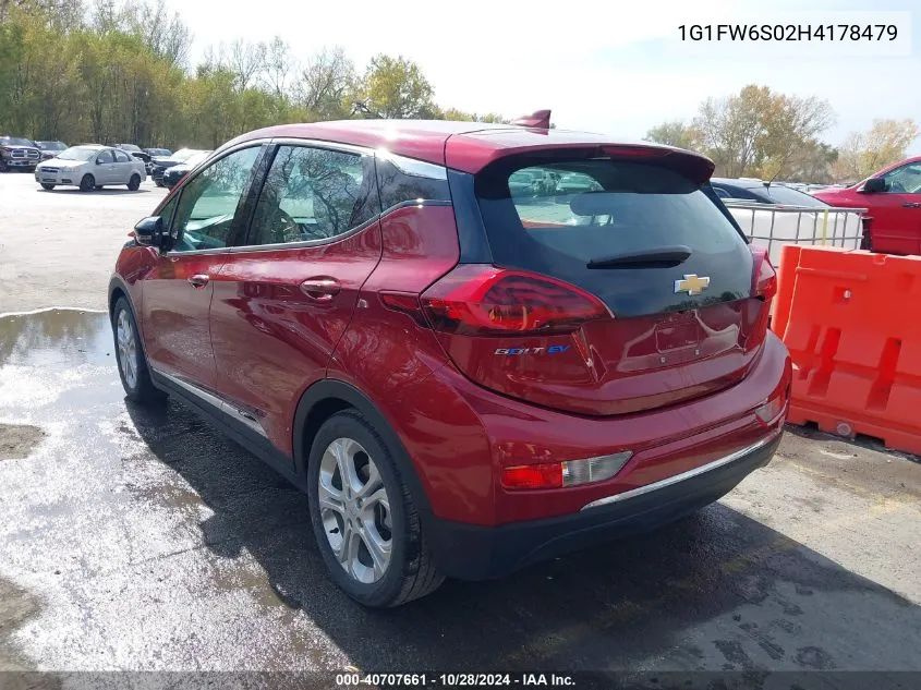 2017 Chevrolet Bolt Ev Lt VIN: 1G1FW6S02H4178479 Lot: 40707661