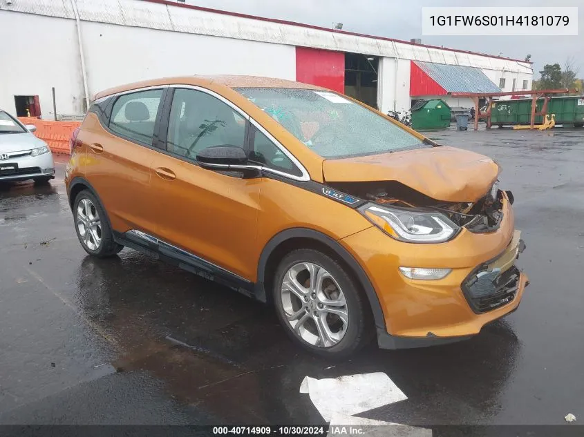 2017 Chevrolet Bolt Ev Lt VIN: 1G1FW6S01H4181079 Lot: 40714909