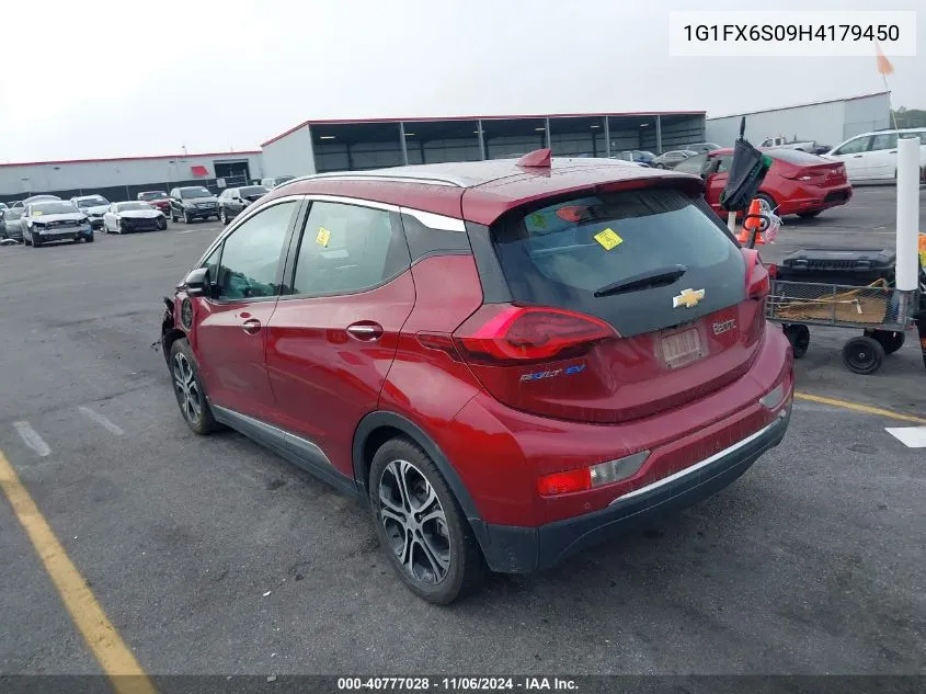 2017 Chevrolet Bolt Ev Premier VIN: 1G1FX6S09H4179450 Lot: 40777028