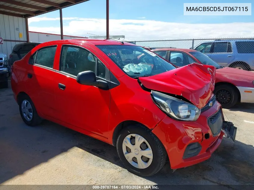 2018 Chevrolet Bolt Ev VIN: MA6CB5CD5JT067115 Lot: 39787164