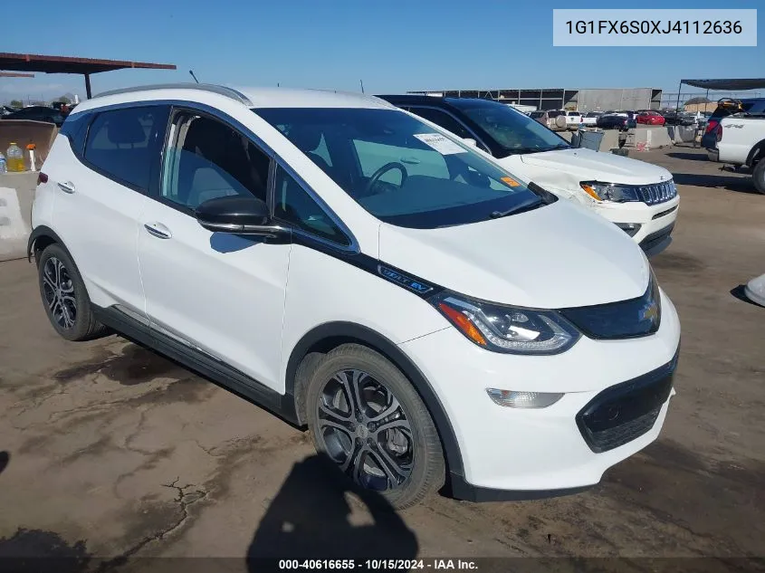 2018 Chevrolet Bolt Ev Premier VIN: 1G1FX6S0XJ4112636 Lot: 40616655