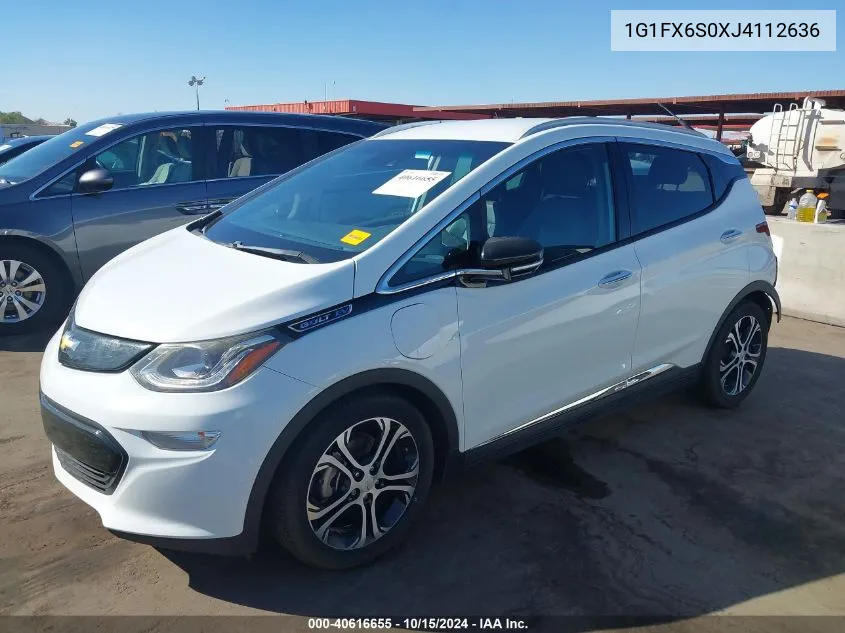 2018 Chevrolet Bolt Ev Premier VIN: 1G1FX6S0XJ4112636 Lot: 40616655