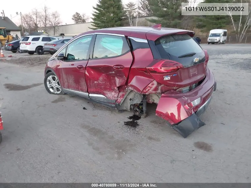 2018 Chevrolet Bolt Ev Lt VIN: 1G1FW6S01J4139002 Lot: 40780859