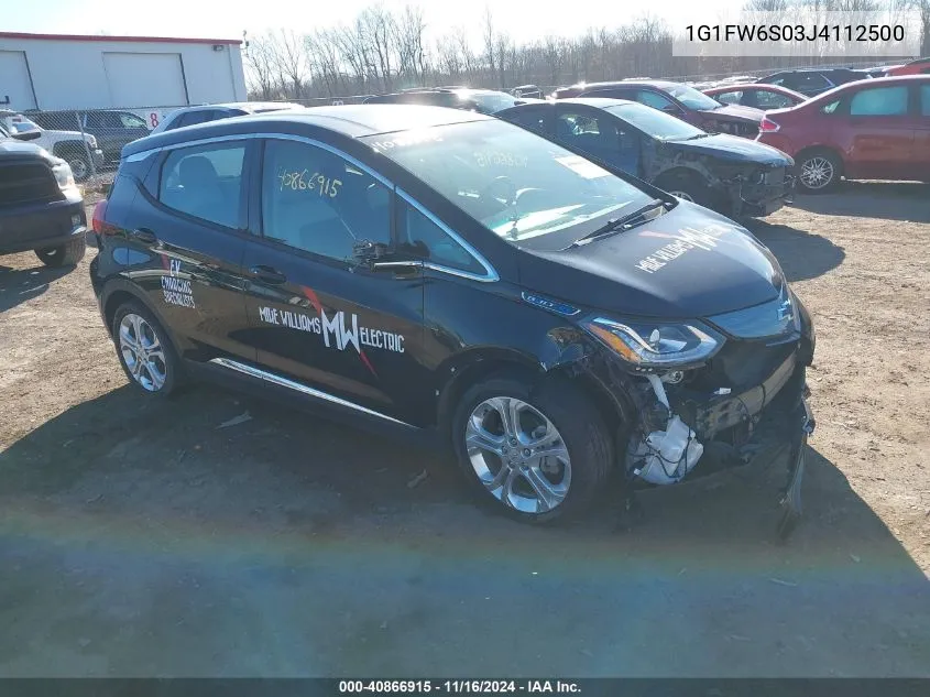 2018 Chevrolet Bolt Ev Lt VIN: 1G1FW6S03J4112500 Lot: 40866915