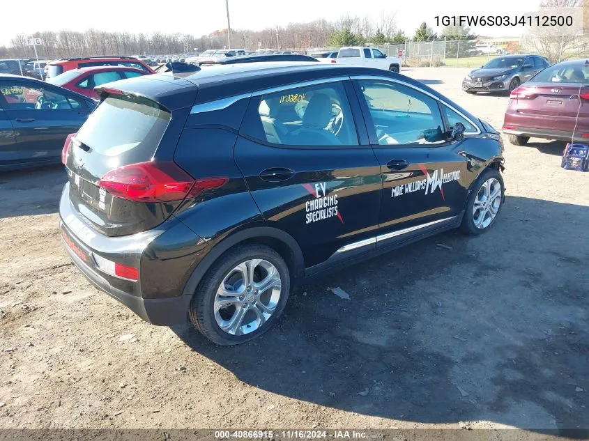 2018 Chevrolet Bolt Ev Lt VIN: 1G1FW6S03J4112500 Lot: 40866915