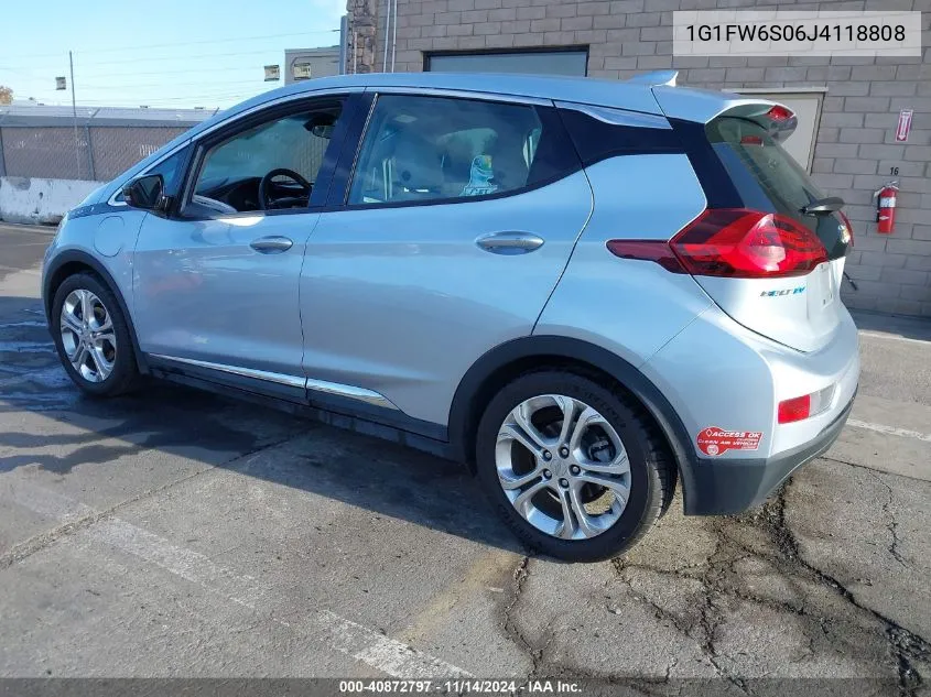 2018 Chevrolet Bolt Ev Lt VIN: 1G1FW6S06J4118808 Lot: 40872797