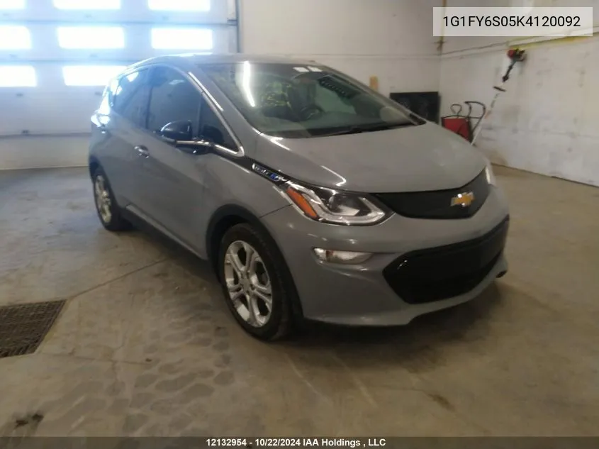 2019 Chevrolet Bolt Ev VIN: 1G1FY6S05K4120092 Lot: 12132954