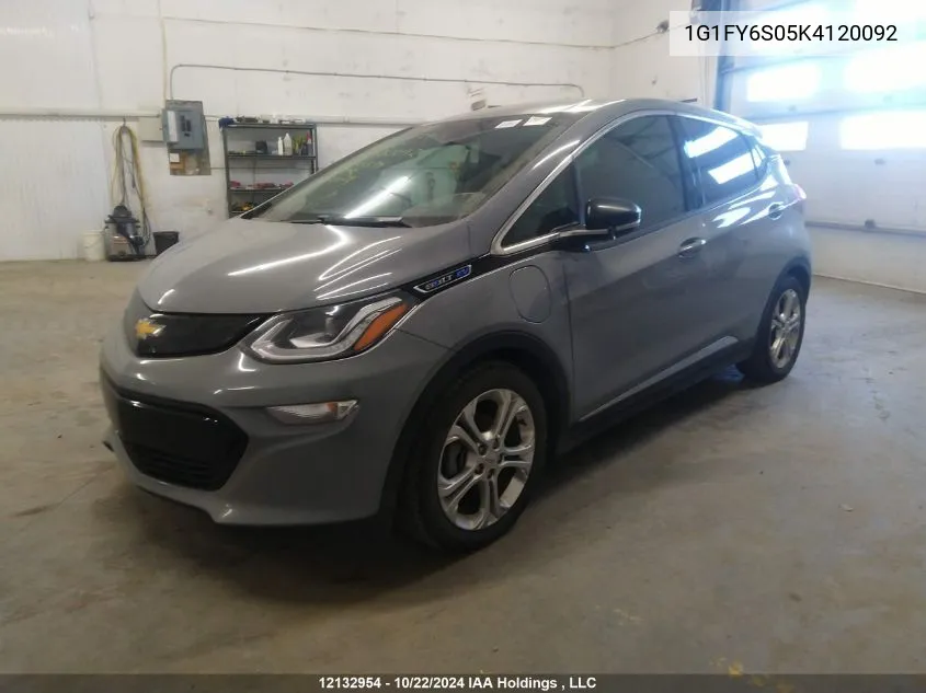 2019 Chevrolet Bolt Ev VIN: 1G1FY6S05K4120092 Lot: 12132954