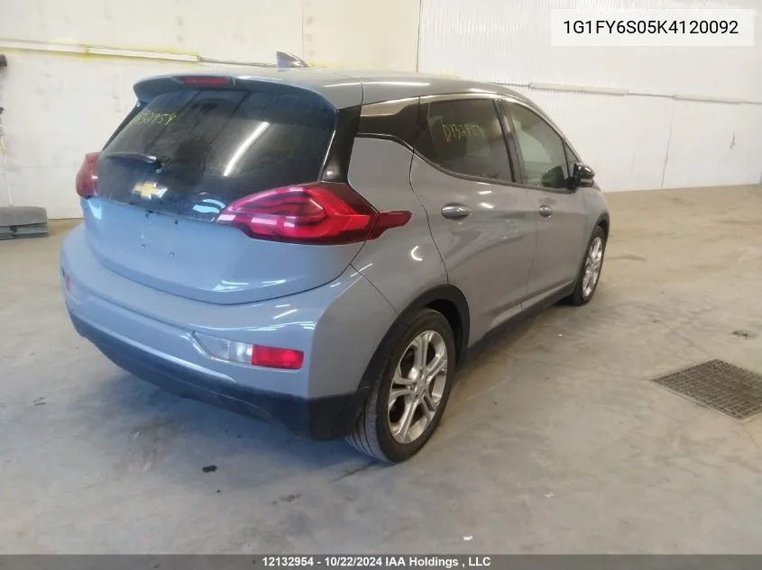 2019 Chevrolet Bolt Ev VIN: 1G1FY6S05K4120092 Lot: 12132954