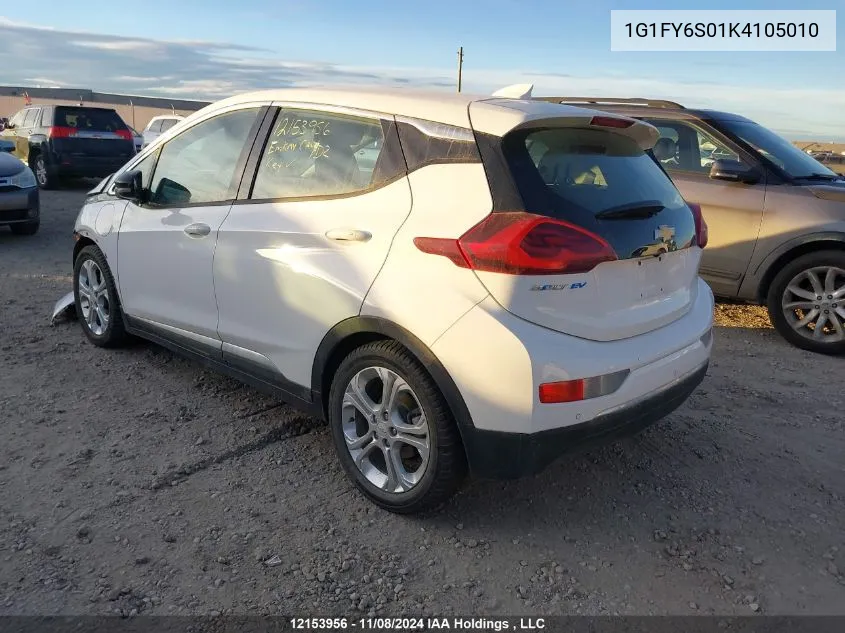 2019 Chevrolet Bolt Ev VIN: 1G1FY6S01K4105010 Lot: 12153956