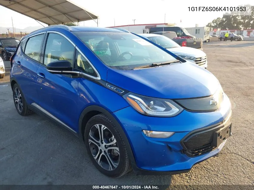 2019 Chevrolet Bolt Ev Premier VIN: 1G1FZ6S06K4101953 Lot: 40467647