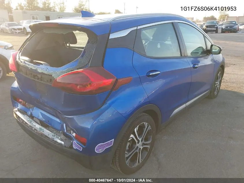 2019 Chevrolet Bolt Ev Premier VIN: 1G1FZ6S06K4101953 Lot: 40467647