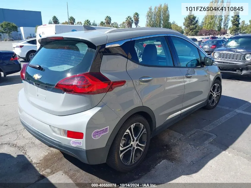 2019 Chevrolet Bolt Ev Premier VIN: 1G1FZ6S04K4110845 Lot: 40550078