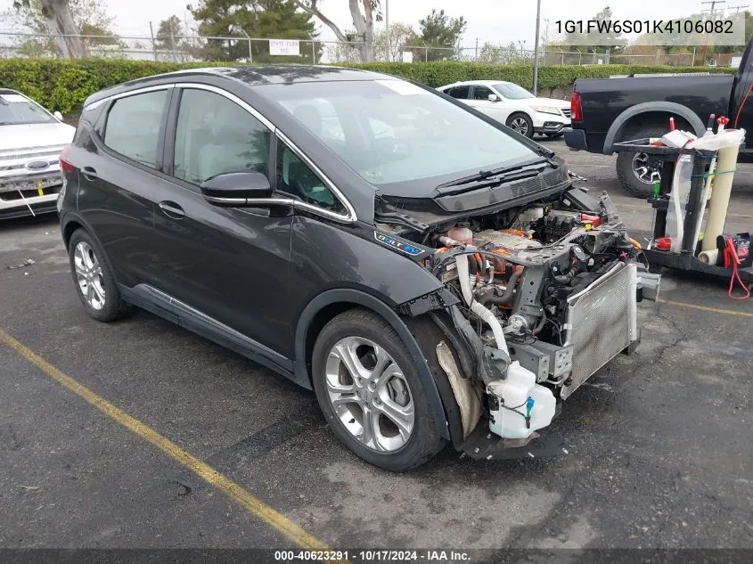 2019 Chevrolet Bolt Ev Lt VIN: 1G1FW6S01K4106082 Lot: 40623291