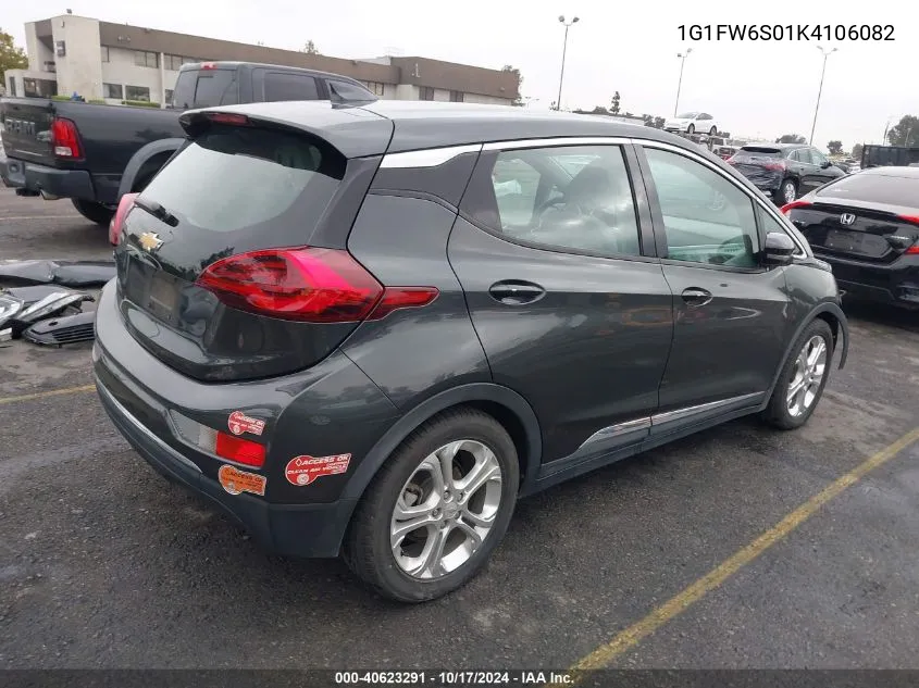 2019 Chevrolet Bolt Ev Lt VIN: 1G1FW6S01K4106082 Lot: 40623291