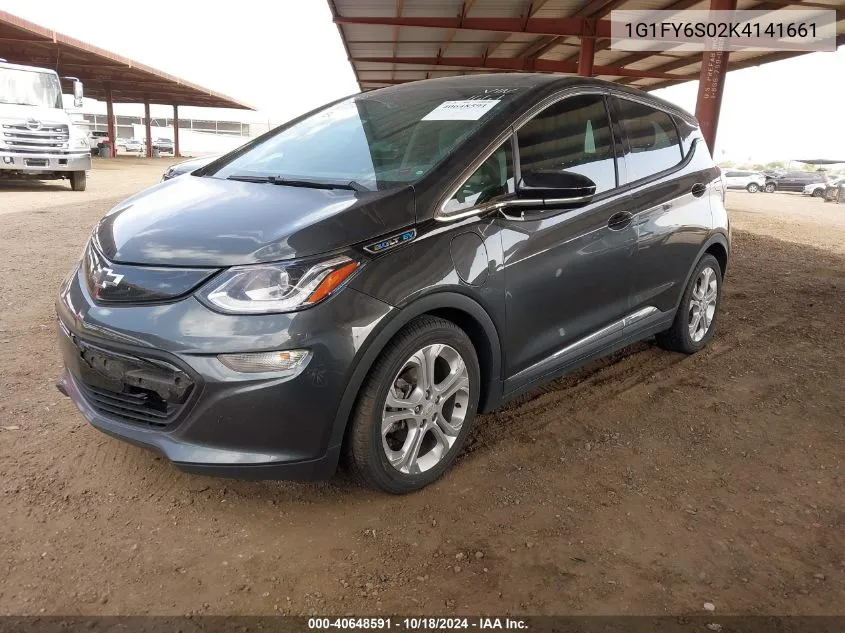 2019 Chevrolet Bolt Ev Lt VIN: 1G1FY6S02K4141661 Lot: 40648591