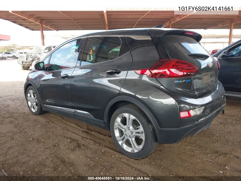 2019 Chevrolet Bolt Ev Lt VIN: 1G1FY6S02K4141661 Lot: 40648591