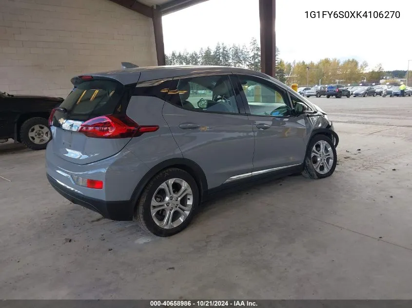 2019 Chevrolet Bolt Ev Lt VIN: 1G1FY6S0XK4106270 Lot: 40658986