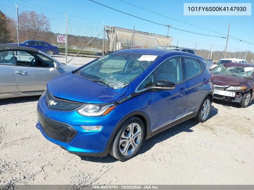 2019 Chevrolet Bolt Ev Lt VIN: 1G1FY6S00K4147930 Lot: 40679783