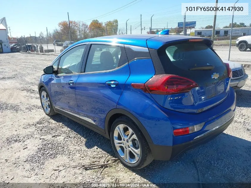 2019 Chevrolet Bolt Ev Lt VIN: 1G1FY6S00K4147930 Lot: 40679783