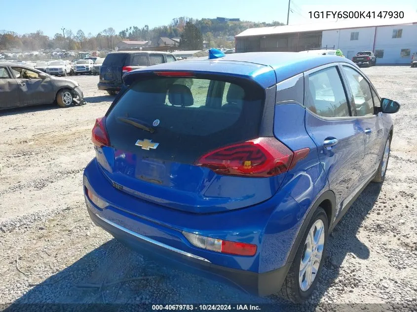 2019 Chevrolet Bolt Ev Lt VIN: 1G1FY6S00K4147930 Lot: 40679783