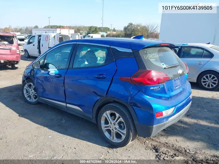 2019 Chevrolet Bolt Ev Lt VIN: 1G1FY6S00K4139505 Lot: 40702840