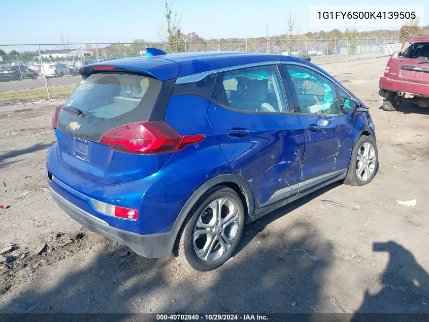 2019 Chevrolet Bolt Ev Lt VIN: 1G1FY6S00K4139505 Lot: 40702840