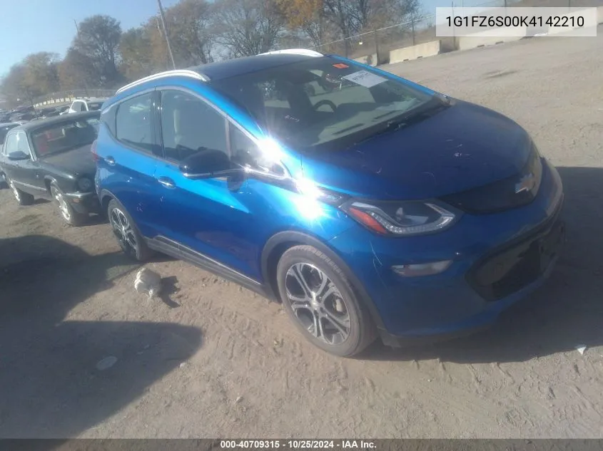 2019 Chevrolet Bolt Ev Premier VIN: 1G1FZ6S00K4142210 Lot: 40709315