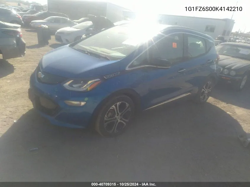 2019 Chevrolet Bolt Ev Premier VIN: 1G1FZ6S00K4142210 Lot: 40709315