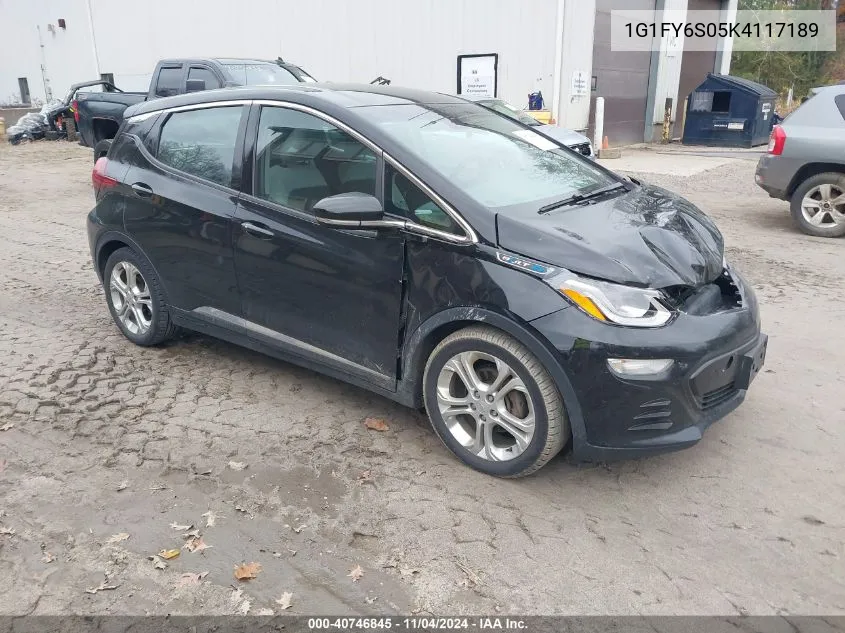 2019 Chevrolet Bolt Ev Lt VIN: 1G1FY6S05K4117189 Lot: 40746845