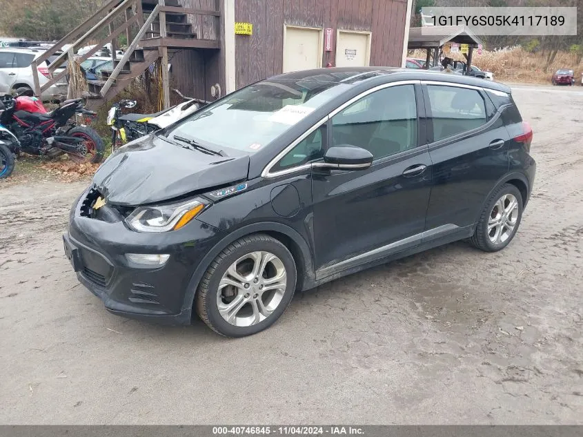 2019 Chevrolet Bolt Ev Lt VIN: 1G1FY6S05K4117189 Lot: 40746845