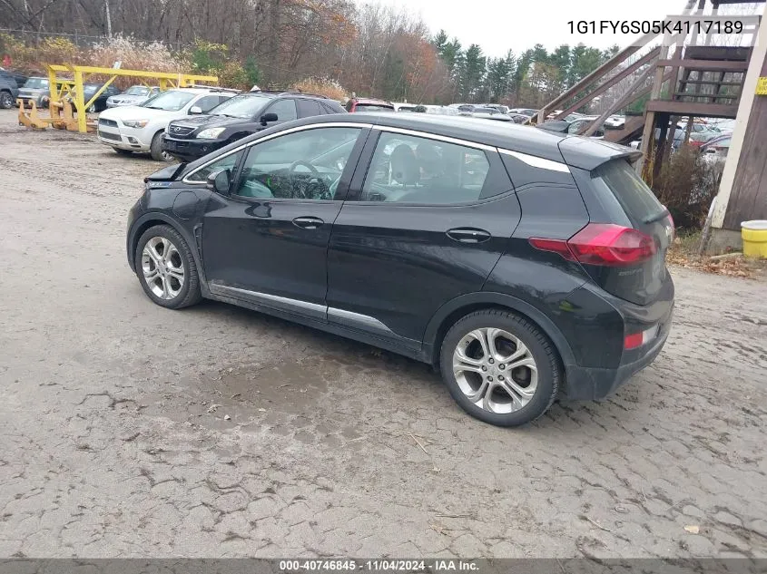 2019 Chevrolet Bolt Ev Lt VIN: 1G1FY6S05K4117189 Lot: 40746845