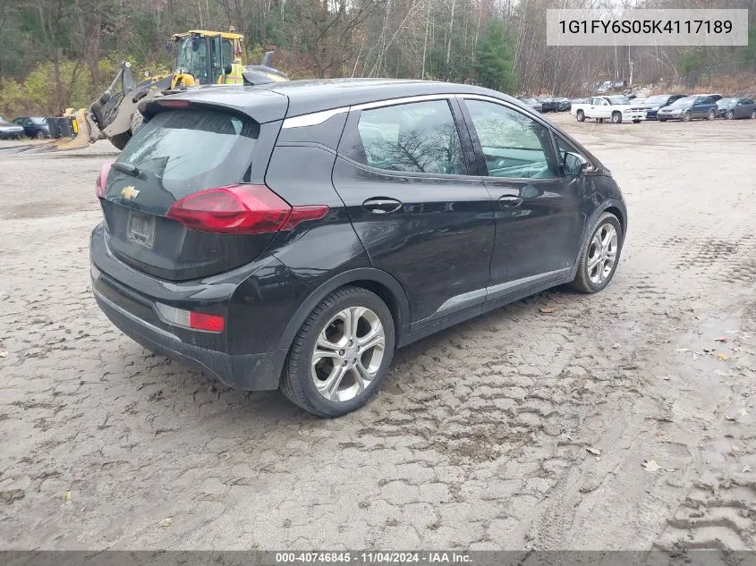 2019 Chevrolet Bolt Ev Lt VIN: 1G1FY6S05K4117189 Lot: 40746845