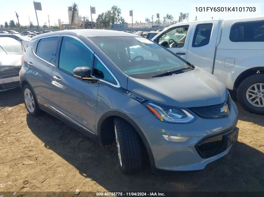 2019 Chevrolet Bolt Ev Lt VIN: 1G1FY6S01K4101703 Lot: 40755775