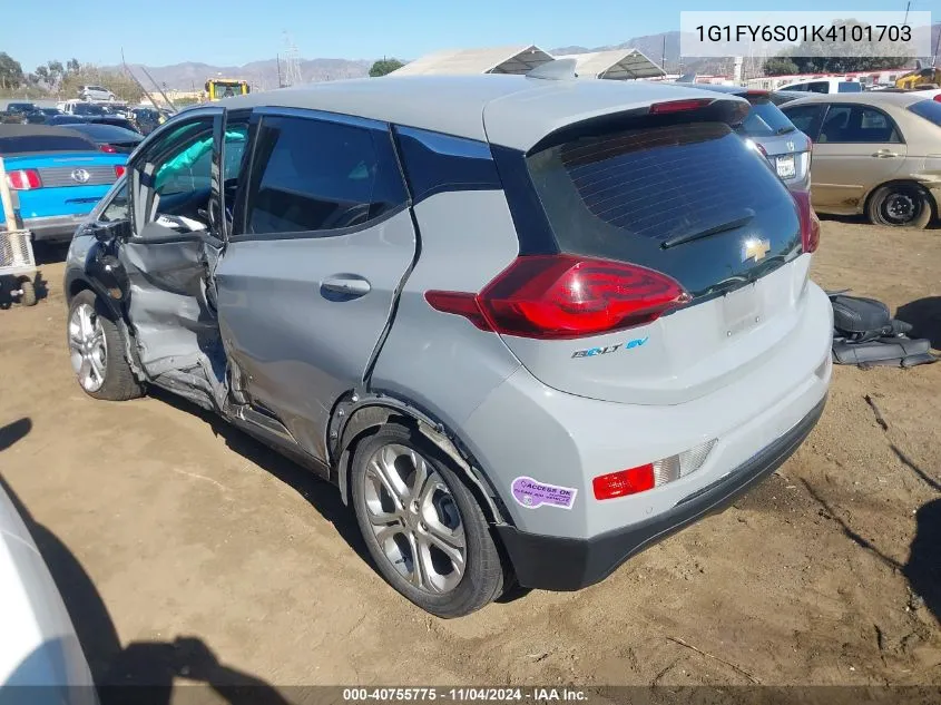 2019 Chevrolet Bolt Ev Lt VIN: 1G1FY6S01K4101703 Lot: 40755775