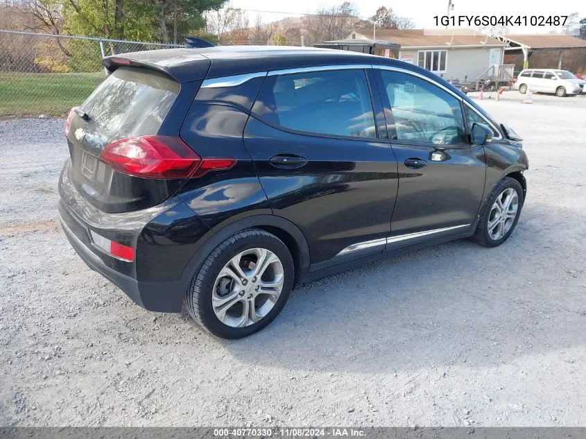 2019 Chevrolet Bolt Ev Lt VIN: 1G1FY6S04K4102487 Lot: 40770330