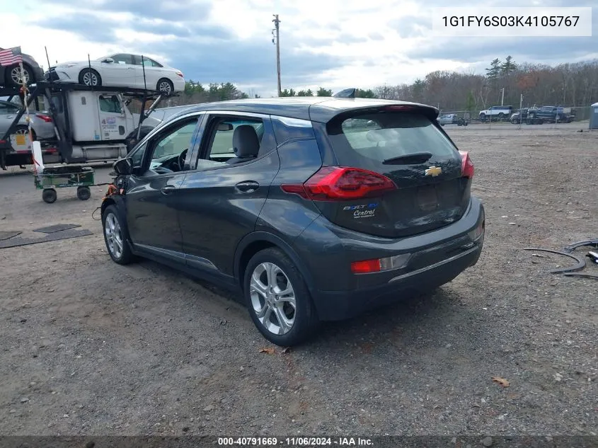 2019 Chevrolet Bolt Ev Lt VIN: 1G1FY6S03K4105767 Lot: 40791669