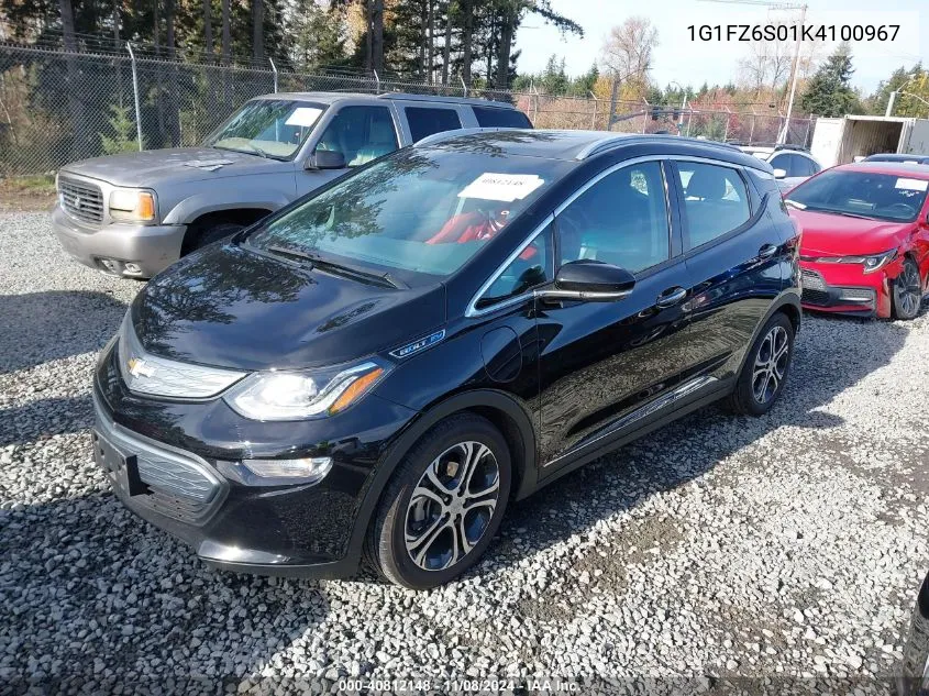 2019 Chevrolet Bolt Ev Premier VIN: 1G1FZ6S01K4100967 Lot: 40812148